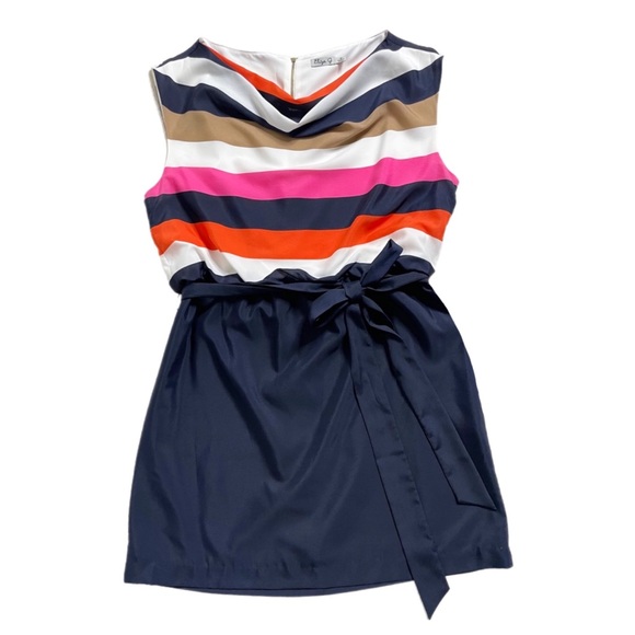Eliza J Dresses & Skirts - Eliza J Striped Coastal Pink Navy Cowl Neck Dress 16